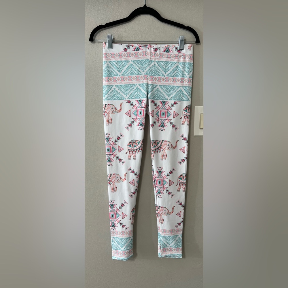 House of Flynn Elephant Aztec Print Leggings Boho Festival Yoga Pants Size M